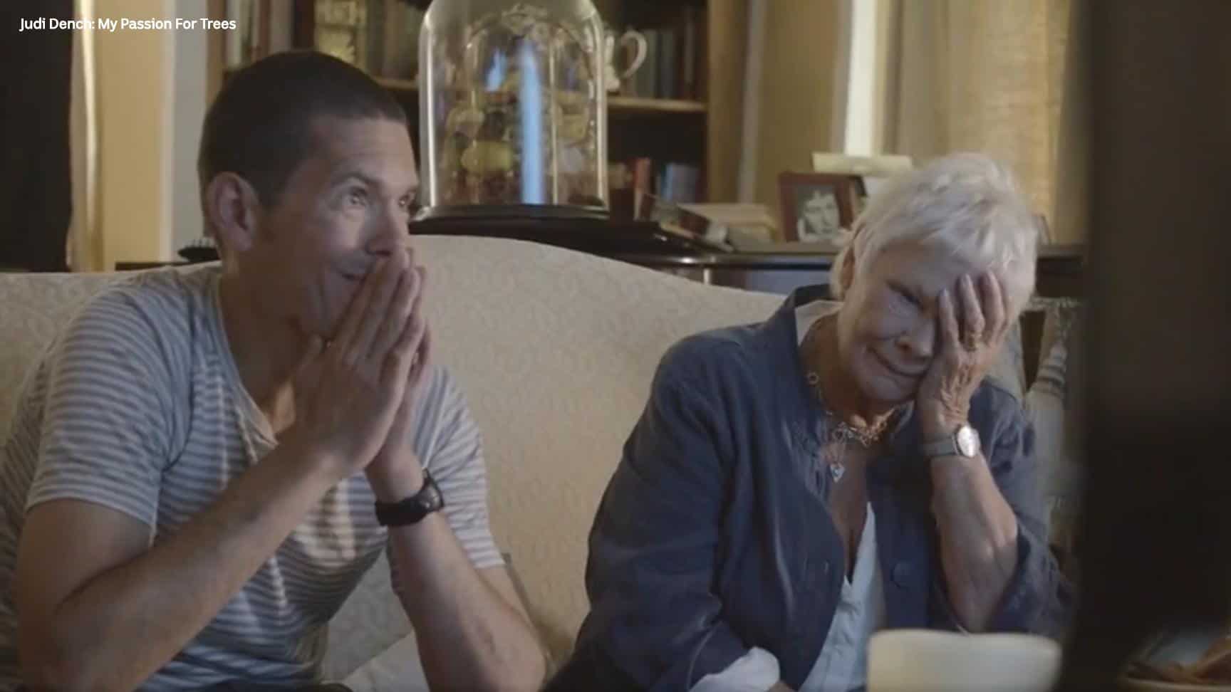 Judy Dench reacting to her Oak Tree communicating with other trees in My Passion for Trees