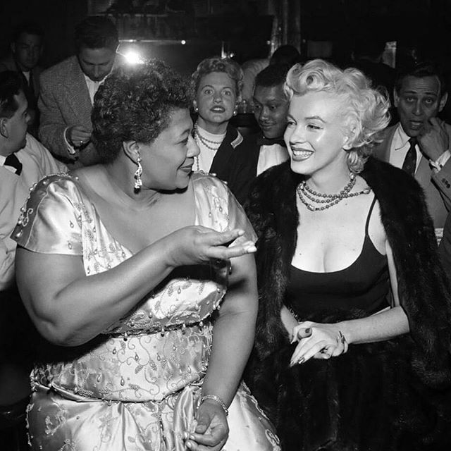 Ella Fitzgerald with Marilyn Monroe