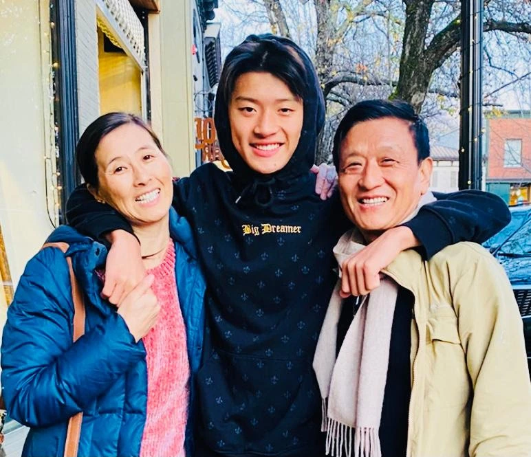 Tenzin Wyangal with spouse, Tsering, and son, Senghe