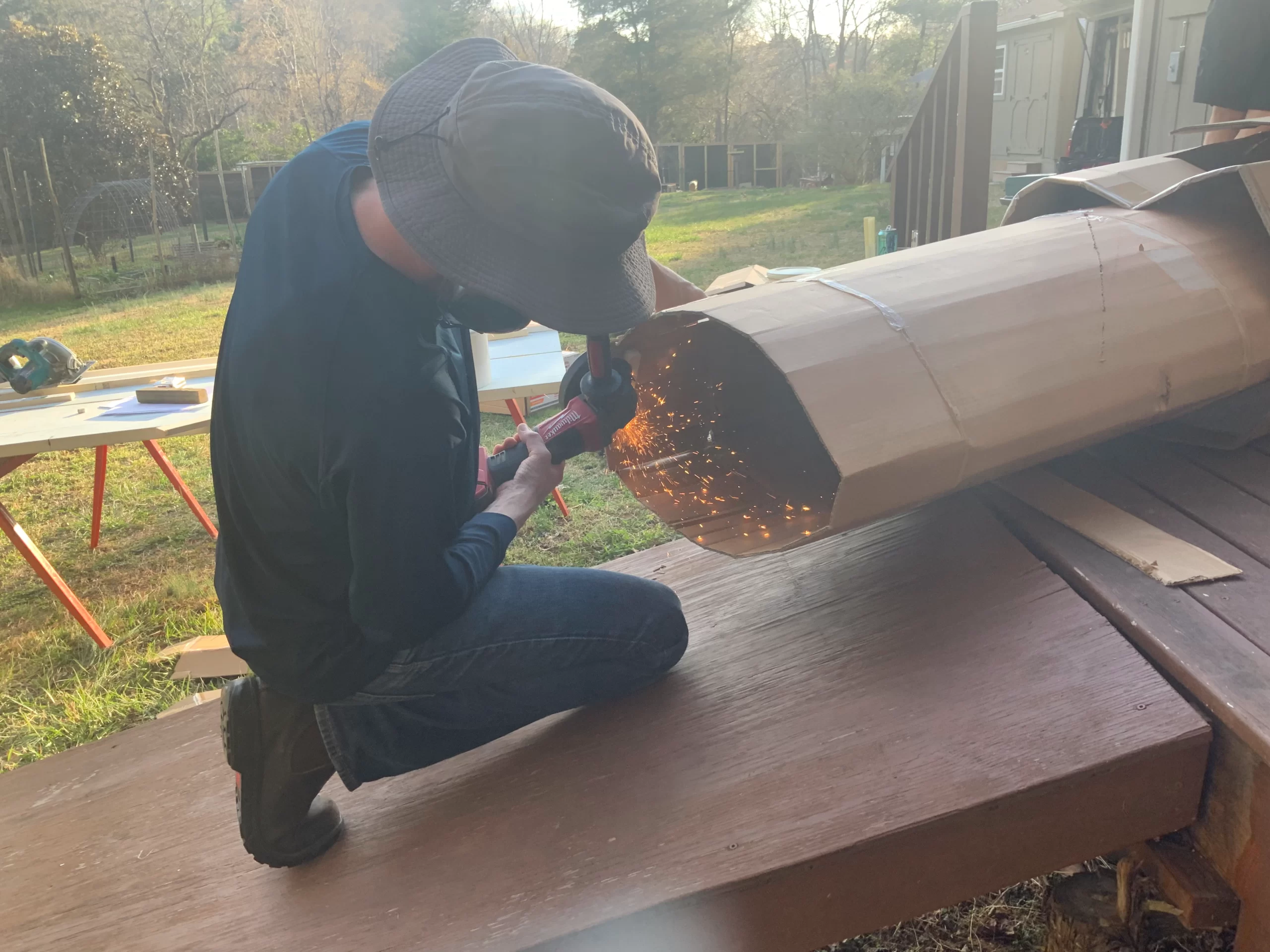 1,2,3, Puppetry tech crew preparing sets for The Time We Have