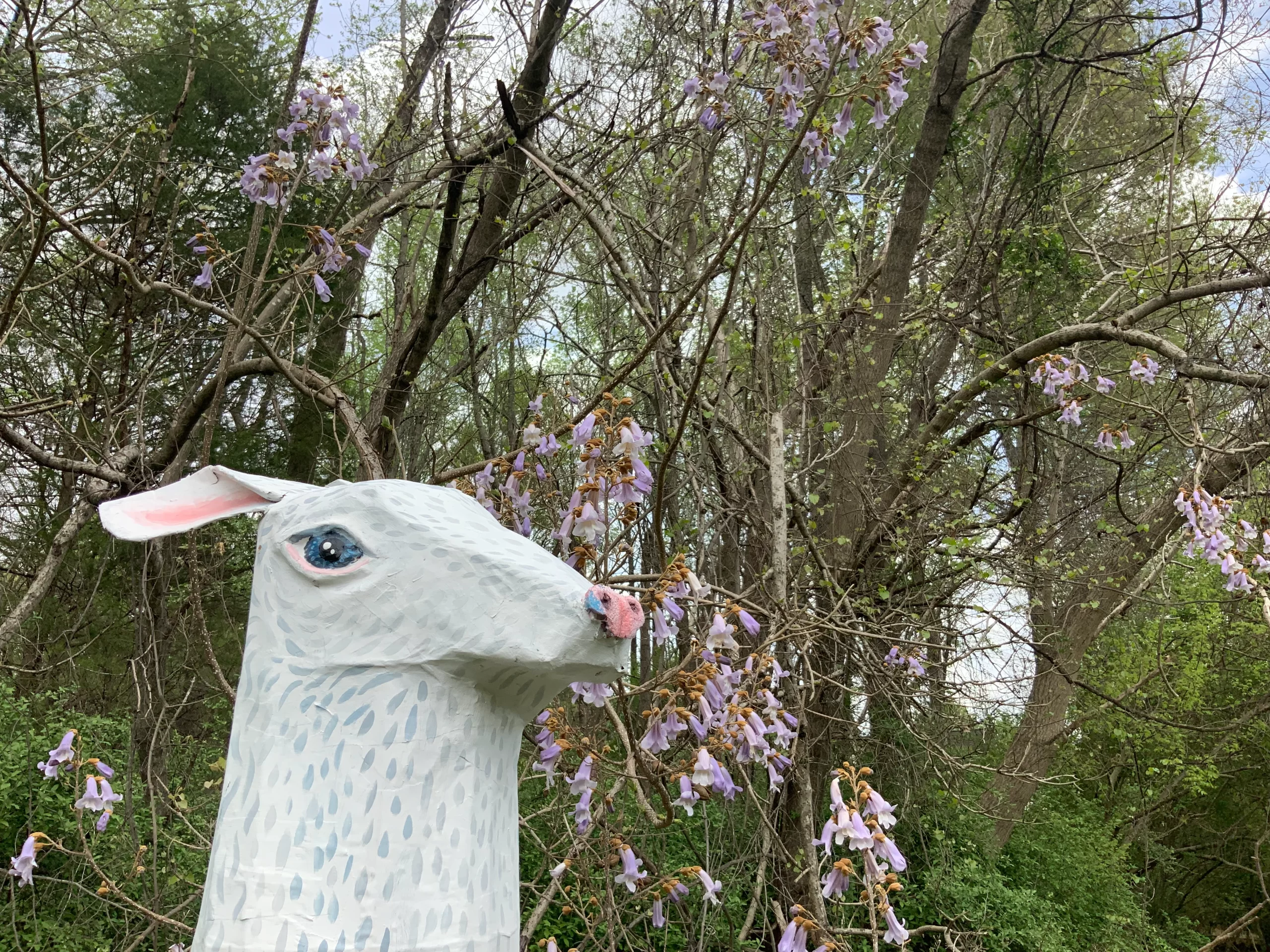 White Albino Deer head for the Time We Have 1,2,3 Puppetry play