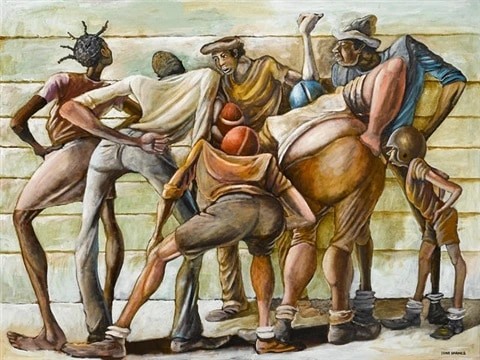 ernie-barnes-street-huddle