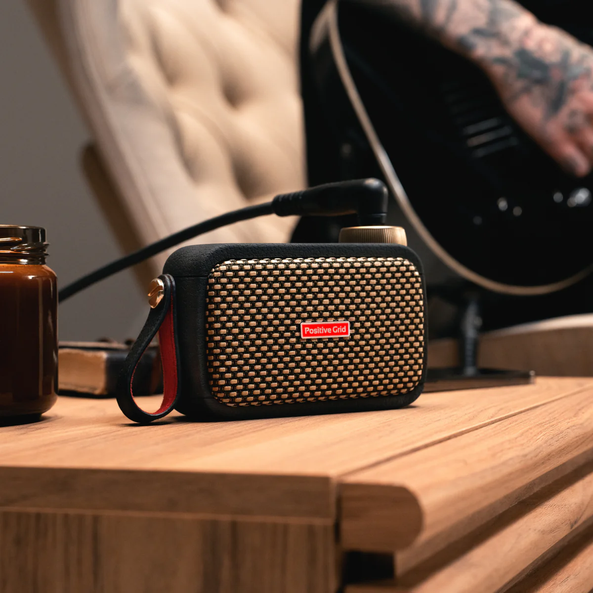 Spark Go Smart Amp with guitarist