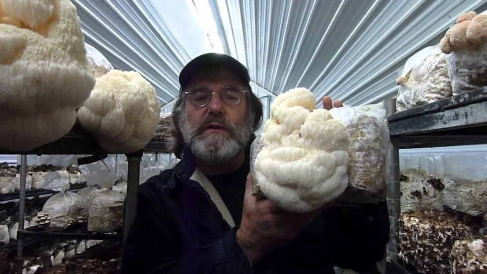 Lions Mane in the arms of Paul Stamets