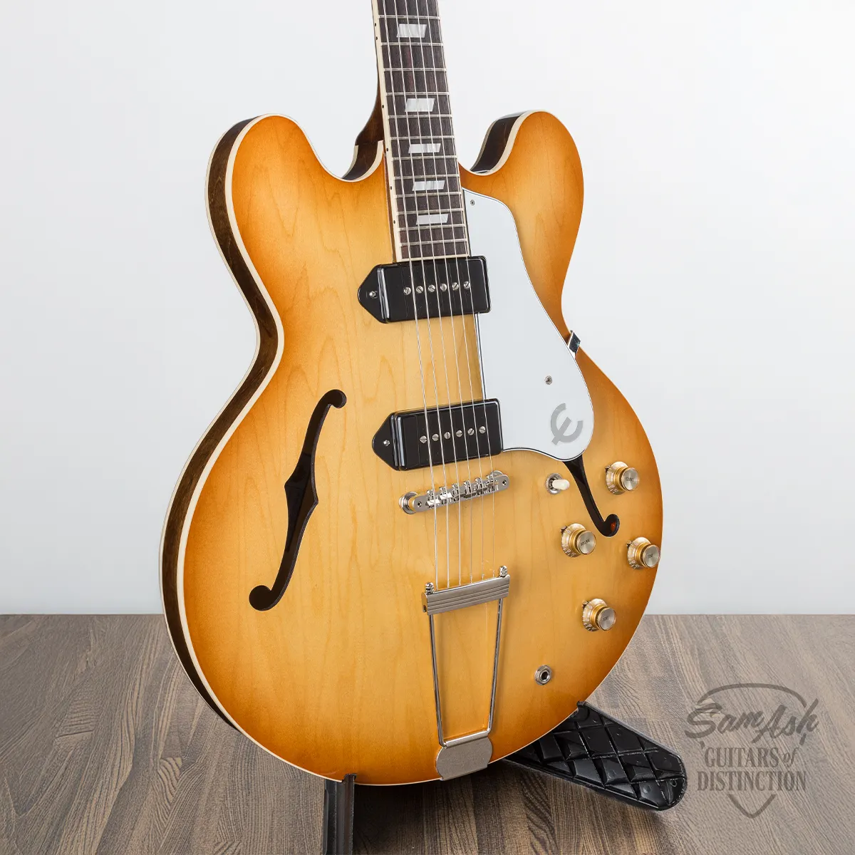 Epiphone USA Casino Hollowbody Electric Guitar (Royal Tan) #212040018 Serial #212040018, Weight 6 LBS, 1.5 OZ. This is the exact guitar you will receive. Made in USA, 3-ply Maple/Poplar/Maple Top And Back, Solid Mahogany Neck, Gibson USA P-90 Dogear Pickups, Hardshell Case Included
