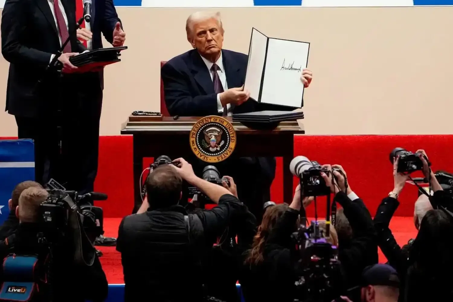 On Inauguration Day, President Donald Trump signed executive orders on immigration, gender identity, and the federal workforce. The next day he authorized federal agents to conduct immigration arrests on school campuses. USA TODAY NETWORK via Reuters