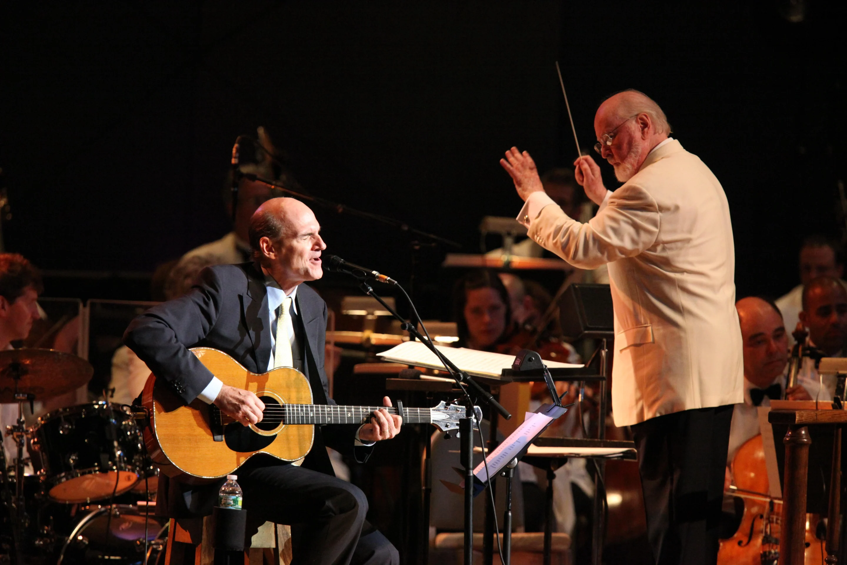 John Williams leads Boston Pops and James Taylor on 7.1.11 (Hilary Scott). Image by digboston. Taken on July 1, 2011. Attribution 2.0 Generic CC BY 2.0 Deed John Williams leads Boston Pops and James Taylor on 7.1.11 (Hilary Scott). Image by digboston. Taken on July 1, 2011. Attribution 2.0 Generic CC BY 2.0 Deed