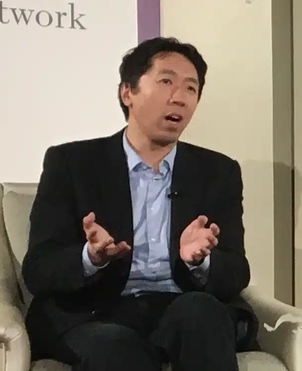 Andrew Ng at WSJ CIO Dinner on AI Date 27 February 2017. Image by Steve Jurvetson. This file is licensed under the Creative Commons Attribution 2.0 Generic license. Andrew Ng at WSJ CIO Dinner on AI Date 27 February 2017. Image by Steve Jurvetson. This file is licensed under the Creative Commons Attribution 2.0 Generic license.