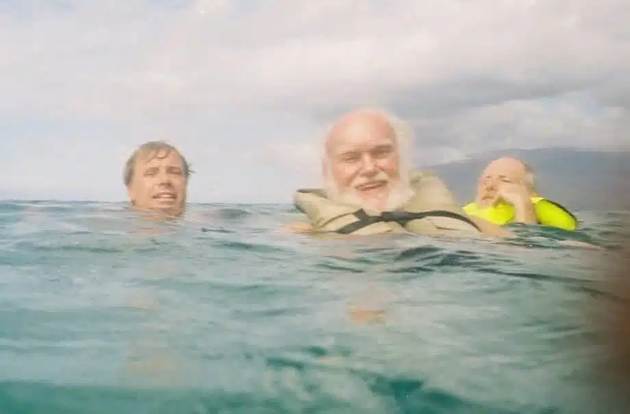 Ram Dass swimming with Jon Seskevich Ram Dass swimming with Jon Seskevich