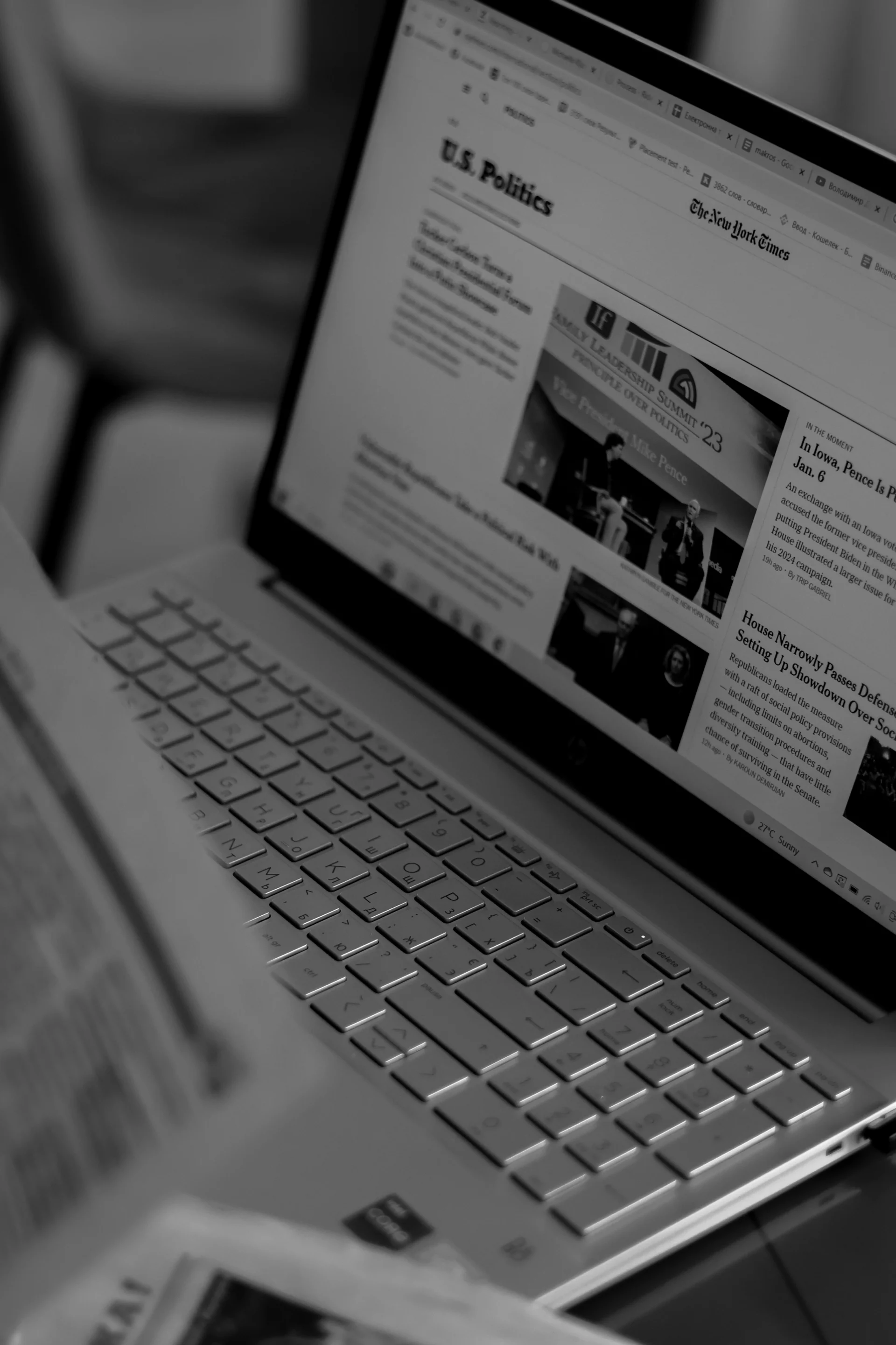 anna-keibalo-a-laptop-computer-sitting-on-top-of-a-desk Unsplash news about American politicians Ukraine Published on July 15, 2023 (UTC) Canon, EOS R50 Free to use under the Unsplash License